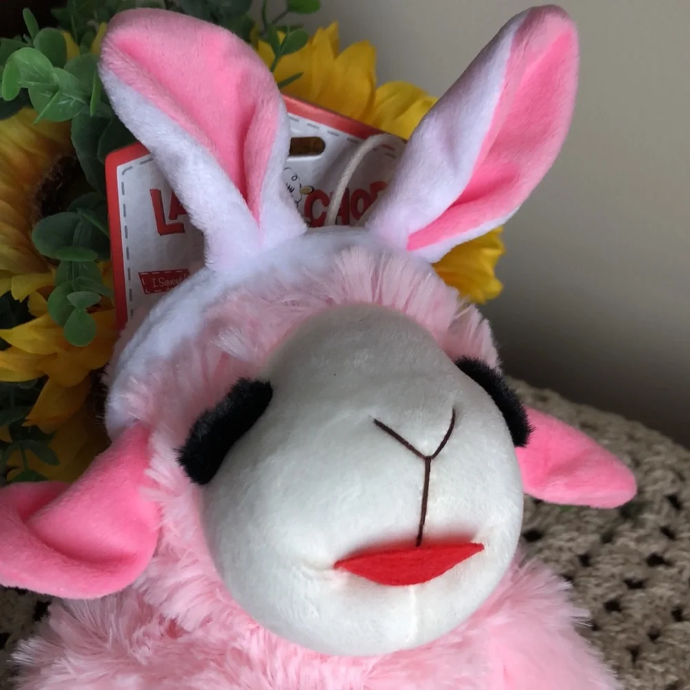 Pink Plush EASTER Lamb Chop DOG Toy